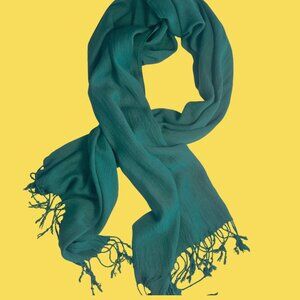 Boho Oversized Green Fringe Scarf